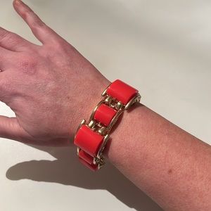 Coral and Gold Costume Bracelet